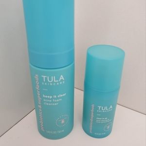 TULA Keep it Clean Acne Foam Cleanser and Clear it Up Tone Correcting Gel Duo
